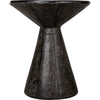 Noir Pedestal Side Table, Black Fiber Cement, 20"