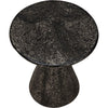 Noir Pedestal Side Table, Black Fiber Cement, 20"