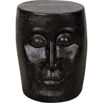 Noir Head Side Table, Black Fiber Cement, 14"