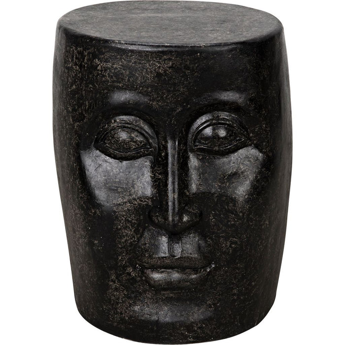 Noir Head Side Table, Black Fiber Cement, 14"