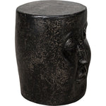 Noir Head Side Table, Black Fiber Cement, 14"