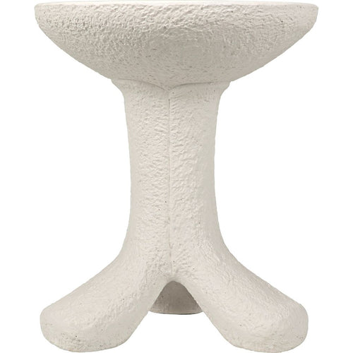 Noir Laramy Side Table, White Fiber Cement, 20"