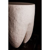 Noir Donald Side Table, White Fiber Cement, 18"