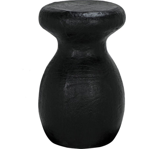 Primary vendor image of Noir Samson Stool/Side Table, Black Burnt Resin - Fiber Cement, 15" W