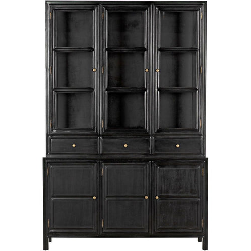 Noir Colonial Hutch, Hand Rubbed Black - Mahogany & Veneer, 60" W