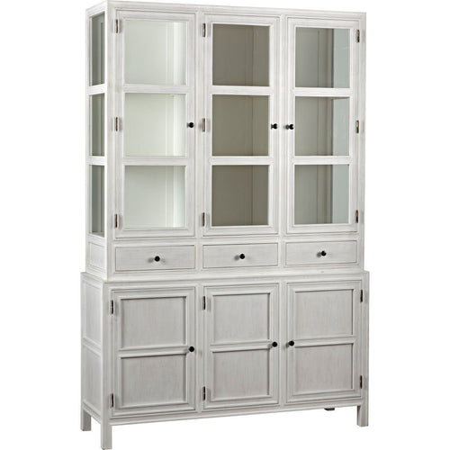 Noir Colonial Hutch, White Wash - Mahogany & Veneer, 60" W