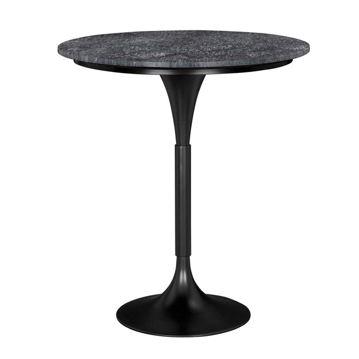 Primary vendor image of Noir Jman Bar Table, Matte Black - Industrial Steel, Night Snow Marble, 36"