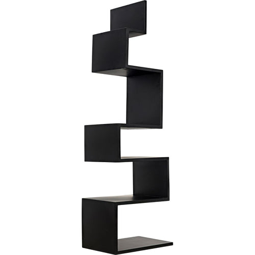 Noir Laszlo Bookcase, Black Steel, 17.5" W