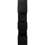 Noir Laszlo Bookcase, Black Steel, 17.5" W