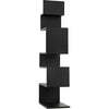 Noir Laszlo Bookcase, Black Steel, 17.5" W