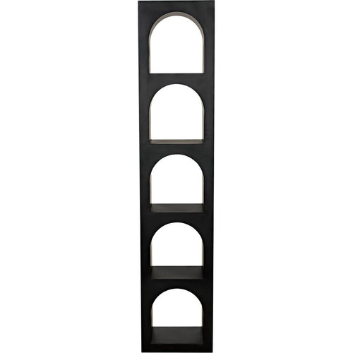 Noir Aqueduct Bookcase, C, Black Metal - Industrial Steel, 15" W