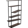 Noir Verso Bookcase - Industrial Steel & Veneer Shelves, 42" W