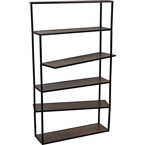 Primary vendor image of Noir Verso Bookcase - Industrial Steel & Veneer Shelves, 42" W