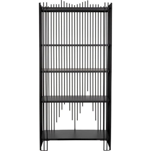 Noir Mila Bookcase - Industrial Steel, 36" W