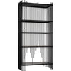 Noir Mila Bookcase - Industrial Steel, 36" W