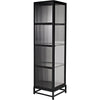 Noir Chandler Tall Cabinet, Black Steel, 19.5" W