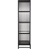 Noir Chandler Tall Cabinet, Black Steel, 19.5" W