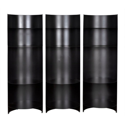 Noir Fassbender Bookcase Set of 3 - Industrial Steel, 74" W
