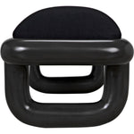 Noir Sigmund Bench - Mahogany & Black Cotton, 70.5" W