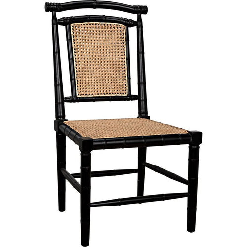 Primary vendor image of Noir Colonial Bamboo Dining Side Chair, Hand Rubbed Black - Mahogany, 20" W