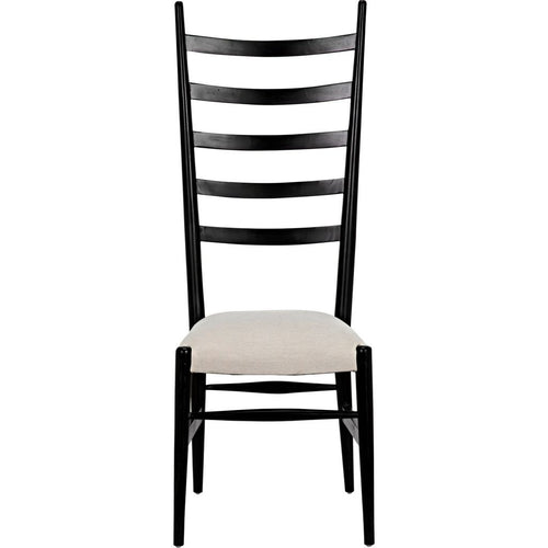 Noir Ladder Dining Chair, Hand Rubbed Black - Mahogany, 19" W