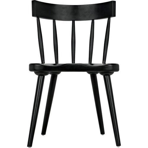 Noir Esme Dining Chair, Hand Rubbed Black - Mahogany, 20" W