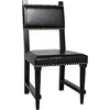 Noir Kerouac Dining Chair w/ Leather, Distressed Black, 19.5" W