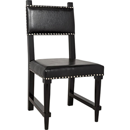 Primary vendor image of Noir Kerouac Dining Chair w/ Leather, Distressed Black, 19.5" W
