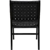 Noir Dede Dining Chair, Leather, Black, 20" W