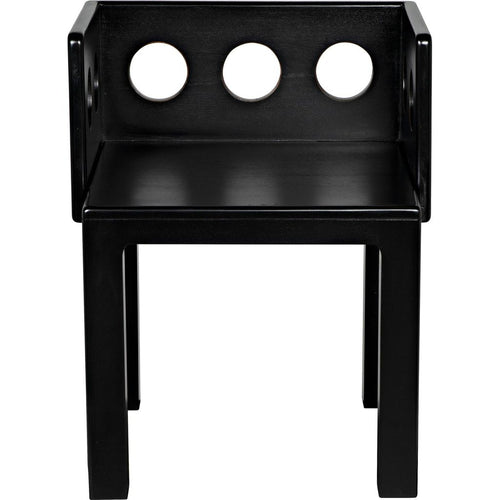 Noir Elton Dining Chair, Hand Rubbed Black - Mahogany, 22" W