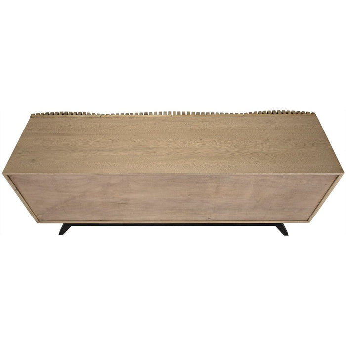 Noir Illusion Sideboard w/ Steel Base, Bleached Walnut, 78" W