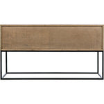 Noir Zurich Console, Bleached Walnut w/ Steel, 60" W