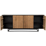 Noir Ra Sideboard, Hand Rubbed Black w/ Teak, 76" W