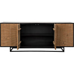 Noir Ra Sideboard, Hand Rubbed Black w/ Teak, 76" W