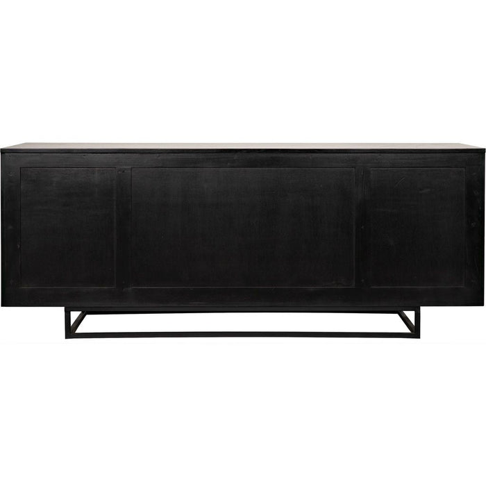 Noir Ra Sideboard, Hand Rubbed Black w/ Teak, 76" W