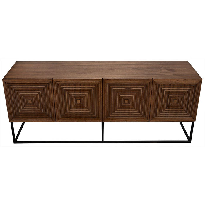 Noir Lanon Sideboard w/ Steel Base, Dark Walnut, 80" W