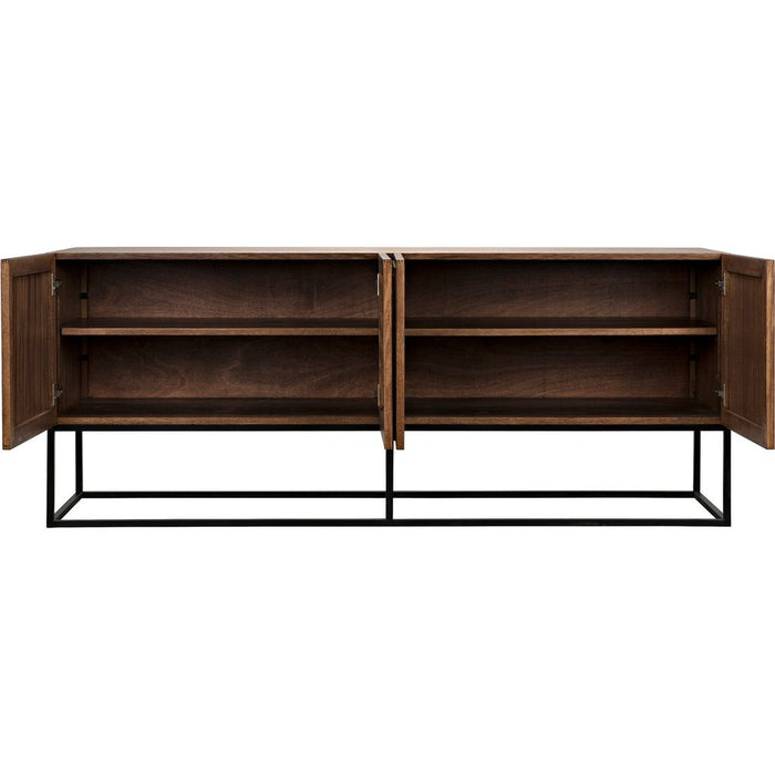 Noir Lanon Sideboard w/ Steel Base, Dark Walnut, 80" W