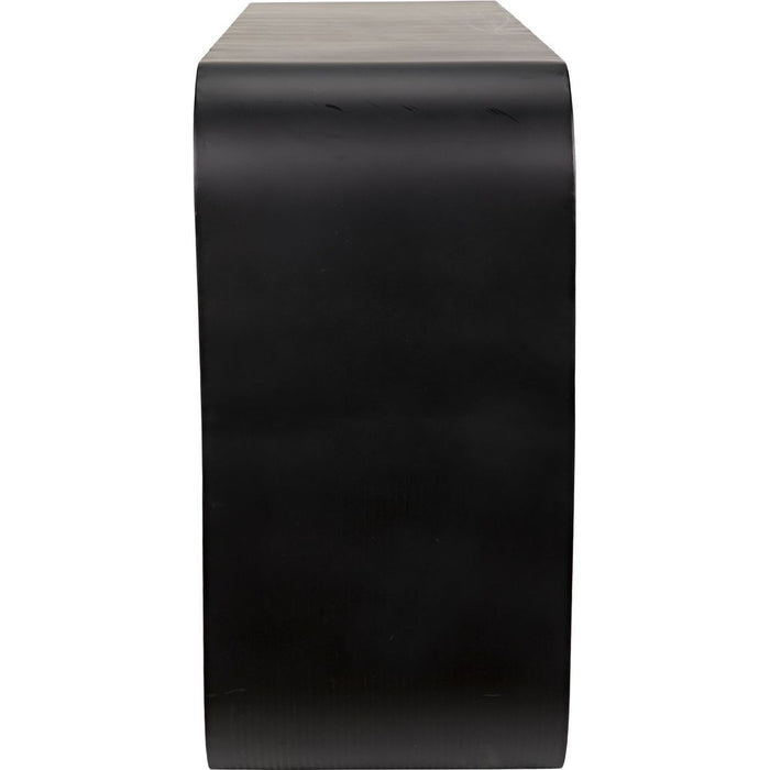 Noir Shylock Console, Black Steel, 60" W