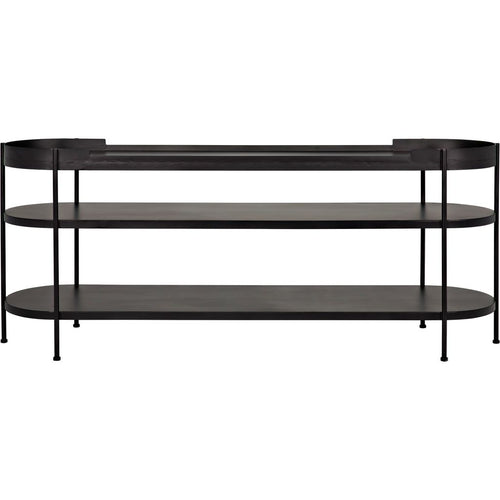 Noir Cassio Console, Black Steel, 79" W