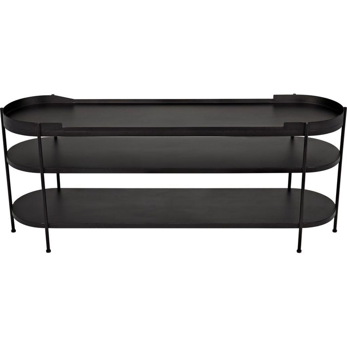 Noir Cassio Console, Black Steel, 79" W
