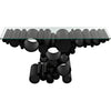 Noir Paradox Console, Black Steel w/ Glass Top, 60" W