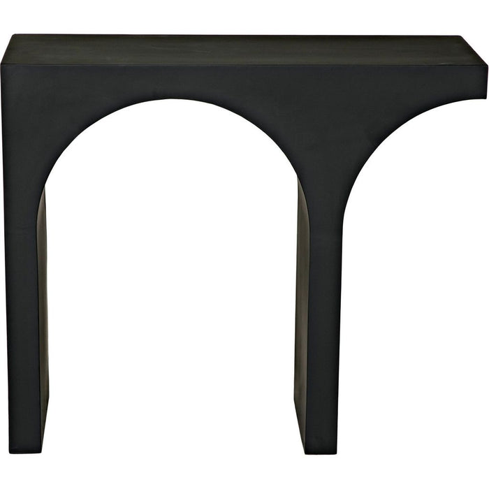 Noir Maximus Console/Side Table, Black Steel, 35" W
