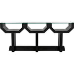 Noir Ando Console - Mahogany & Glass, 75" W