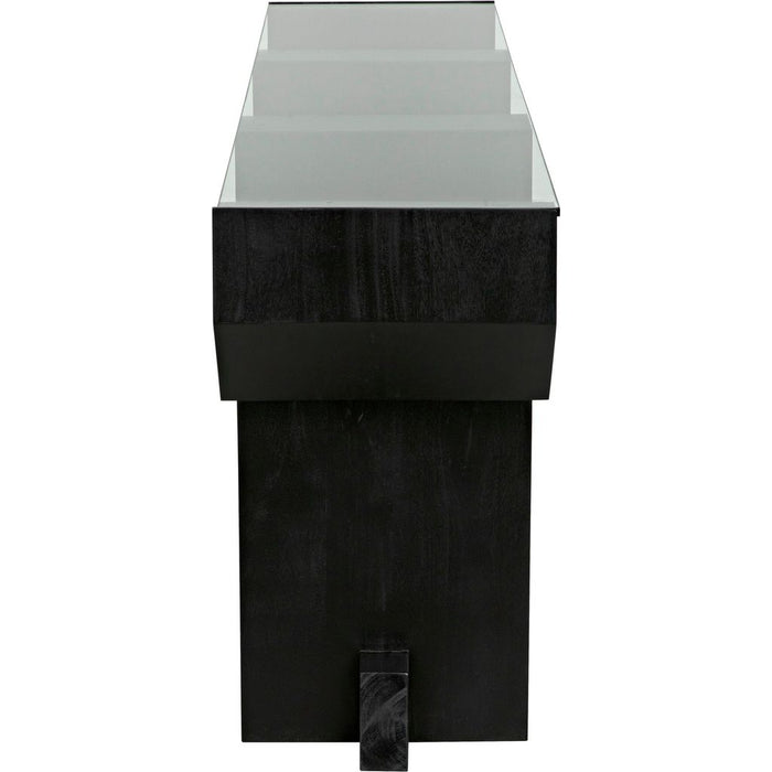 Noir Ando Console - Mahogany & Glass, 75" W