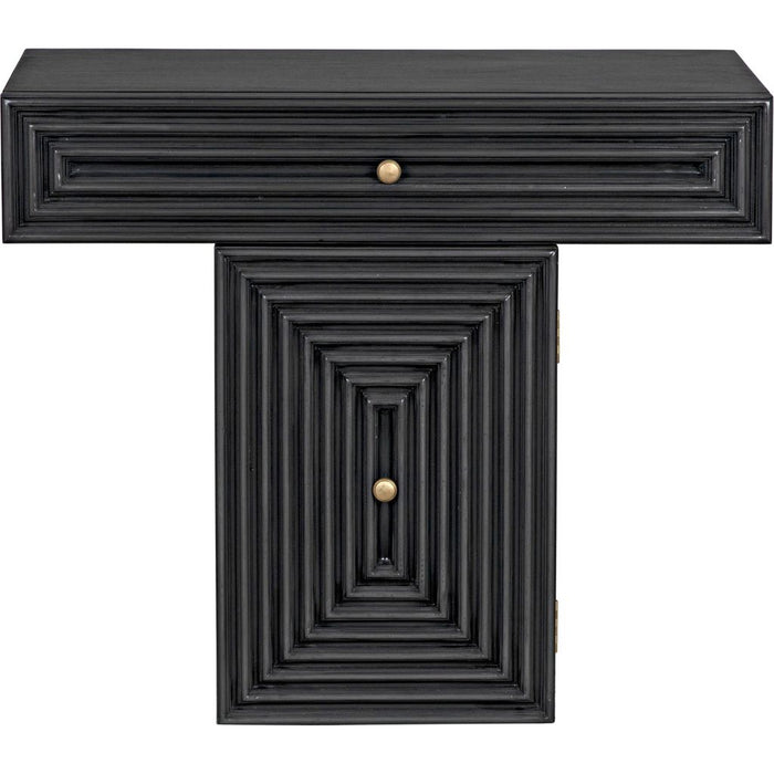 Noir Brice Console - Mahogany & Brass Pulls, 36" W