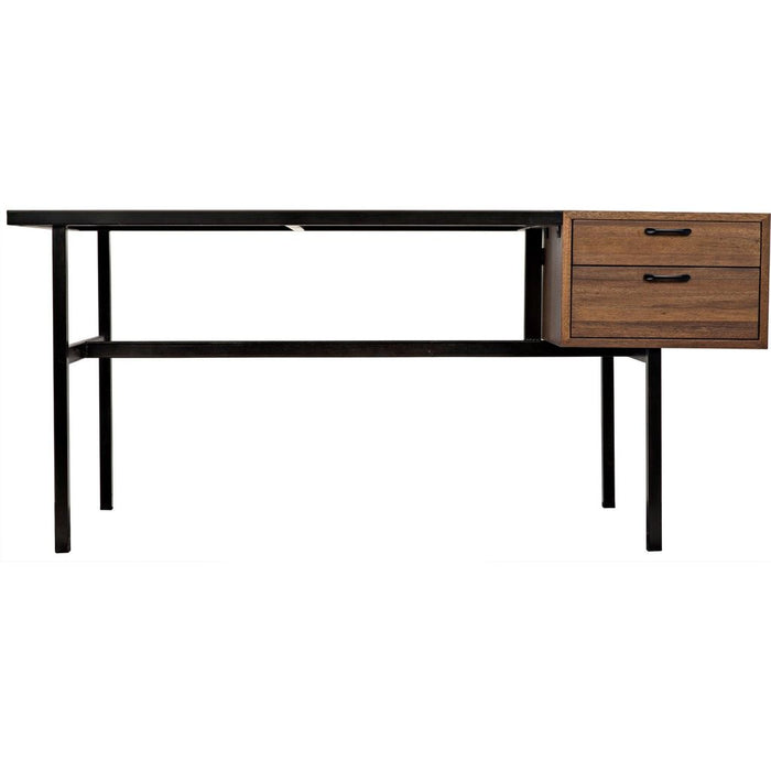 Noir Algeron Desk w/ Black Steel, 66" W