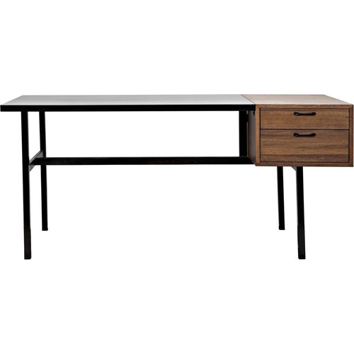 Noir Algeron Desk w/ Black Steel, 66" W