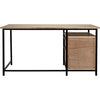 Noir Nabucco Desk, Bleached Walnut & Steel, 60" W