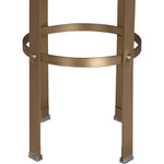Noir Prince Bar Stool w/ Leather, Brass Finish, 14.5" W