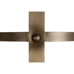 Noir Prince Counter Stool w/ Leather, Brass Finish, 14.5" W